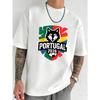European Size Portuguese Football Pattern Print, Officially Licensed, Men'S T-Shirt, Summer Soft Comfortable Short Sleeve Top, Plus Size