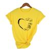 Serce z książkami Print Women Estetyczna koszulka Harajuku School Reading Casual Streetwear z krótkim rękawem T