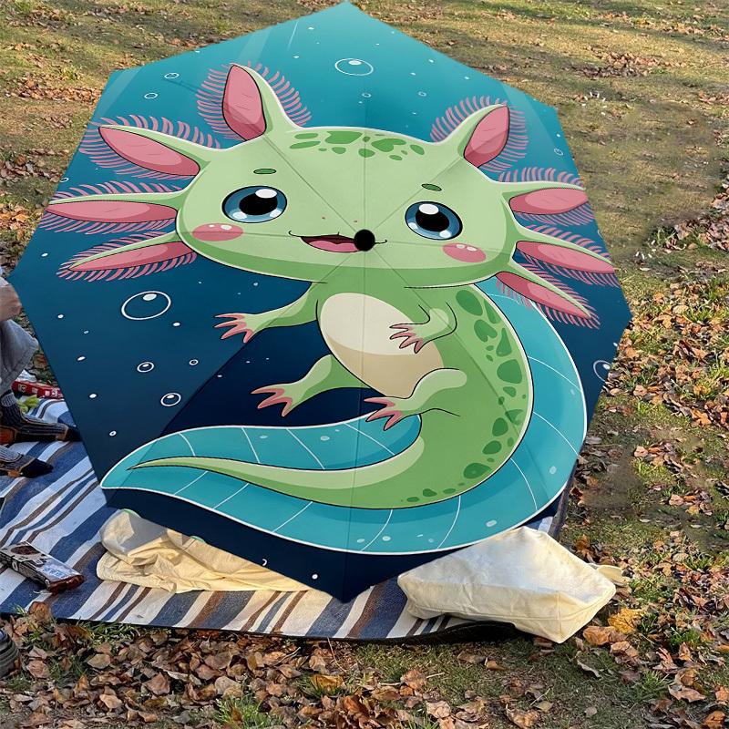 1PC Axolotl Umbrella-8-Rib Reinforced, Automatic Open, Lightweight & Durable, Fashion Accessory for Outdoor, J0375