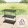 Camping Folding Storage Rack Organizer 3 Tiers Folded Metal Display Shelf for Outdoor