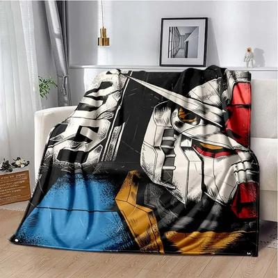 Bandai Gundam Cartoon Anime Throws Blanket S Super Soft Blankt for Travel Couch Sofa Picnic Bed Flannel Blanket Birthday Gift#