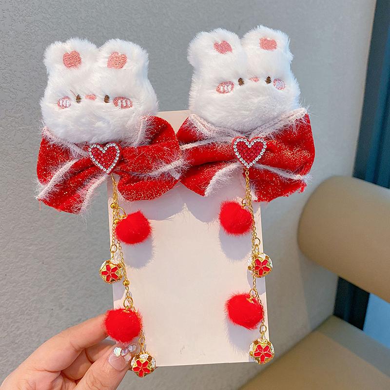 Chinese Style Children's New Year Kawaii Hair Clips Cheongsam Hanfu Hair Accessories Cosplay Hair Ball Hair Clip