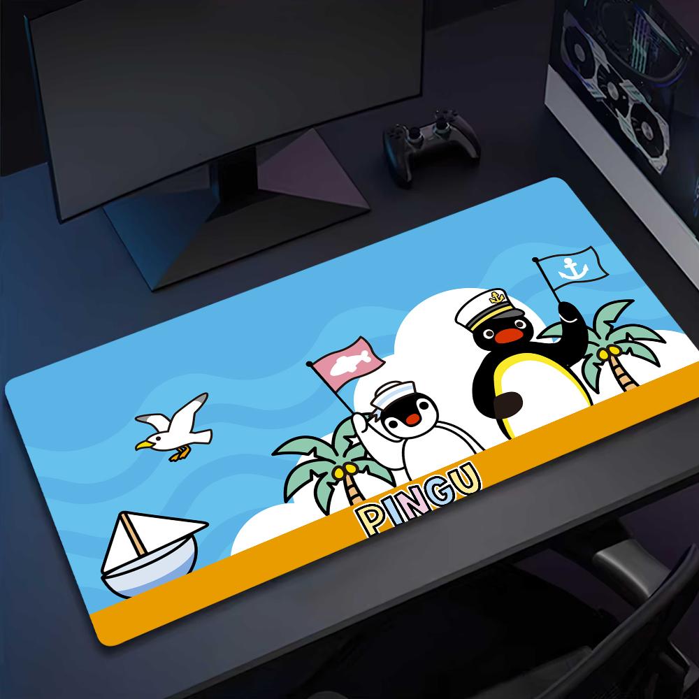 Tappetini per mouse Pinguino Pingu Tappetino Antiscivolo Bordo Lock Ufficio Studente Gaming Spesso Grande Tavoletta da Scrittura Cuscino Tappetino per Mouse