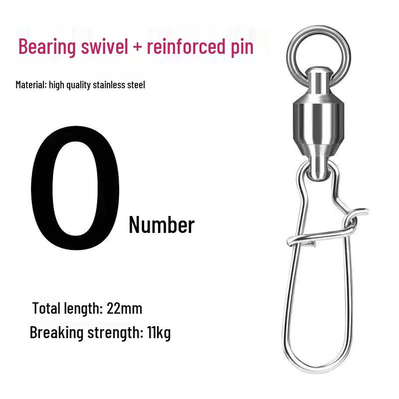 Stainless Steel Reinforced Fishing Swivel Snap with Strong O-Ring for Saltwater Lures