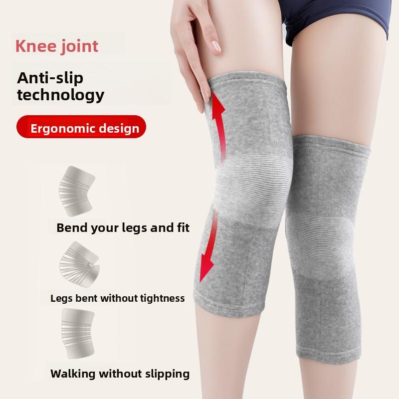 Bamboo Charcoal Knitted Thermal Knee Pads Leg Warmers Cold-Proof Basketball Cycling Air-Conditioned Rooms; Joint-Supporting