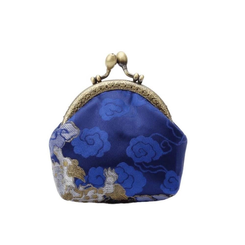 Anti-lost Kiss Lock Coin Purse Polyester Portable Brocade Mini Pouch Chinese Style Thickened Embroidered Small Pocket Ring