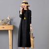 Plus-size Sweater Dress for Women in Autumn and Winter Long Knee-length Knitted Sweater Loose Solid Color Pullover
