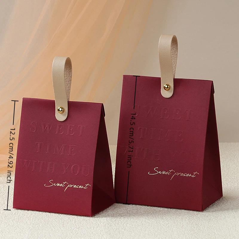 10 יחידות קופסת מתנה יצירתית ניידת קופסת נייר לממתקים לחתונה אריזות למסיבה קופסת נייר