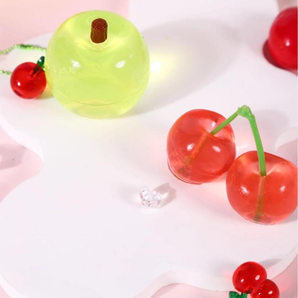 Crystal Apple Cherry Mini Squeeze Toy – Red Book Fluid Fruit Stress Relief Gadget for Girls