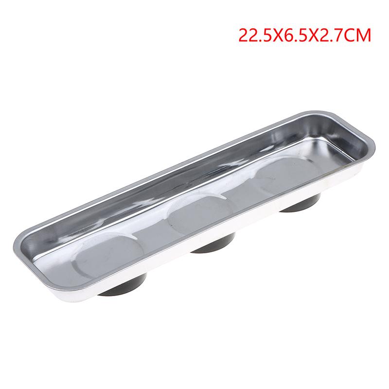 Stainless Steel Magnetic Trays Circular Rectangular Magnetic Parts Bowl Bolts Nuts Screw Storage Tray Metal Tool Holder Plate