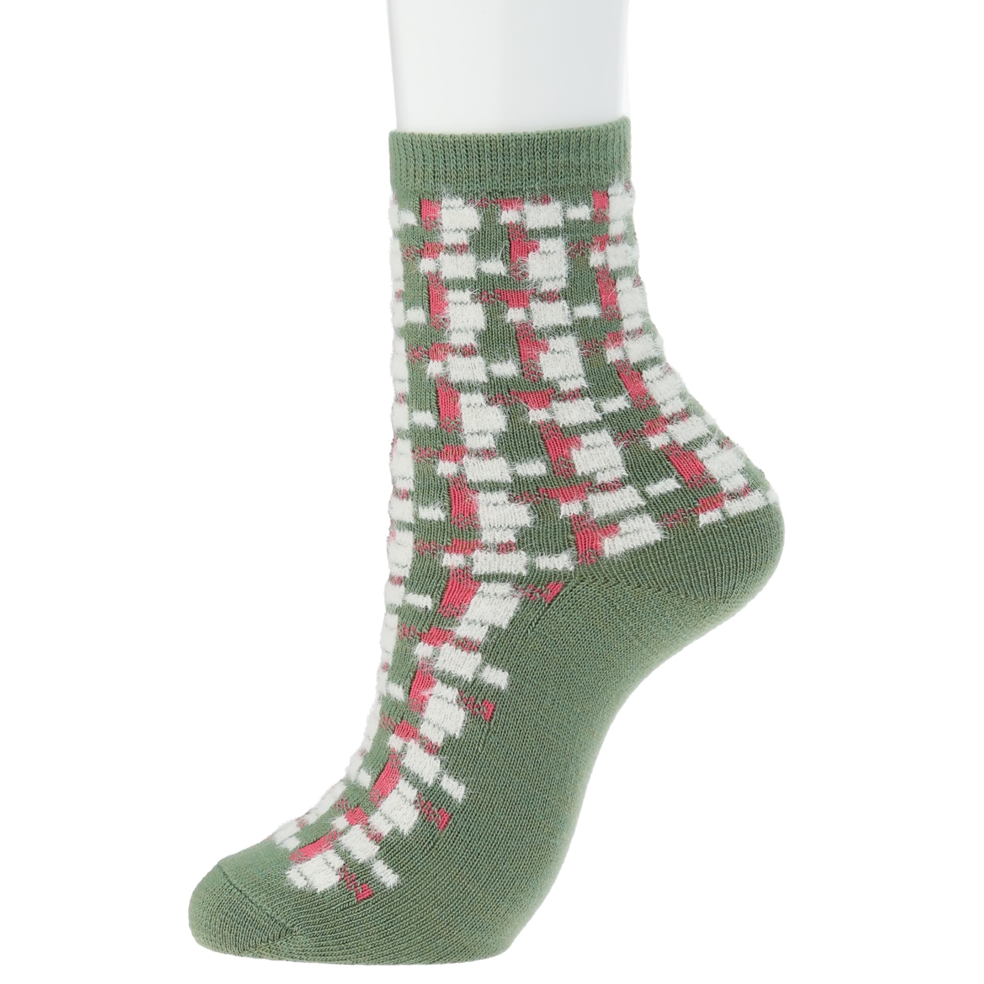 

Socks JOE Mall Crew Socks Plaid Pattern 2SA1895 Light Green ACCESSOIRES] [PAUL & ACCESSOIRES]