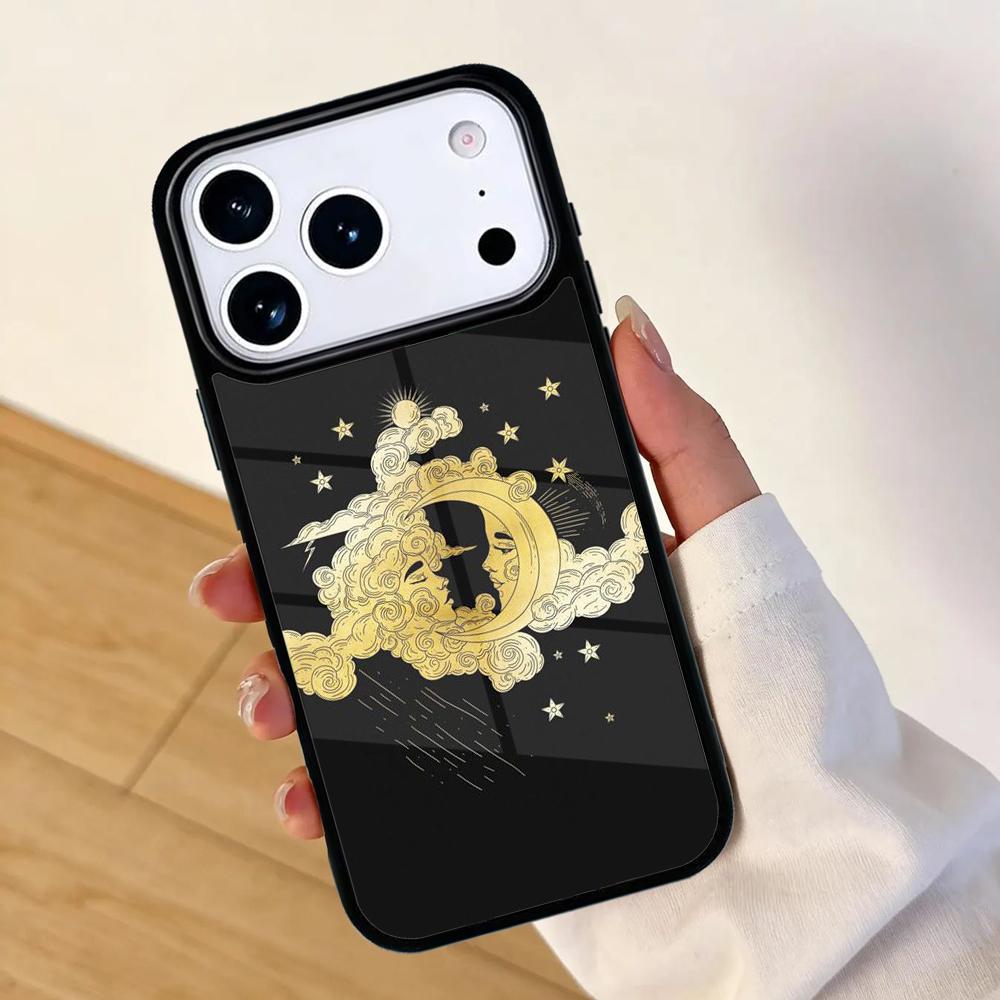 Sun Moon Phone Case For Apple iPhone 17 air 16 Pro Max 15 Pro Max 14 13 12 11 Mini Back Cover
