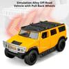 1:32 H2 Alloy Off Road Vehicle Diecast Model Toys Car Sound Light Pull Back Rubber Tire Doors Opened Models Children's Day Gifts