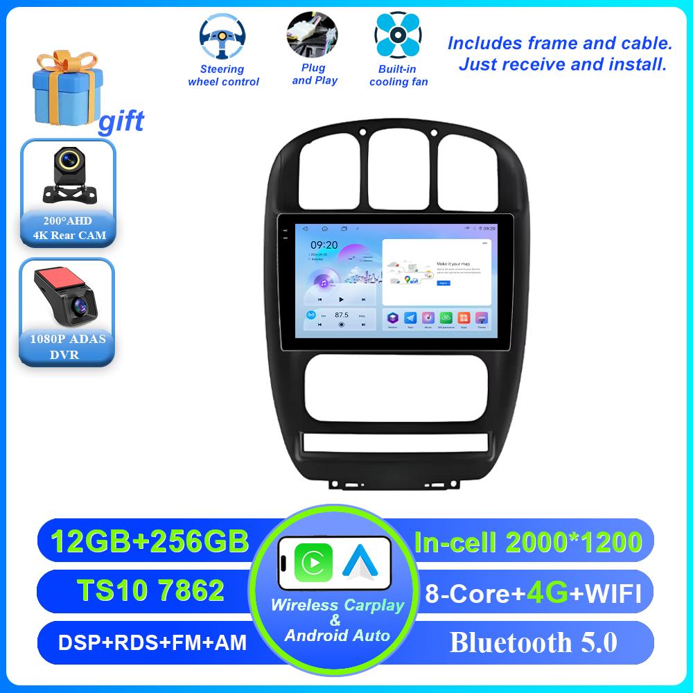 Android 16 For Dodge Caravan 4 For Chrysler Grand Voyager RS 2000 - 2012 Auto Wireless Carplay Car Radio Multimedia Video Tools