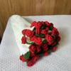 Handmade Wool Blanket with Rose Bouquet Design - Perfect Valentine's Day or Office Gift