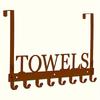 Heavy Duty Over Door Towel Rack 5/6/8 Hooks No Drilling, Black Metal Wall Mounted Organizer for Bathroom Kitchen Bedroom, Space Saving