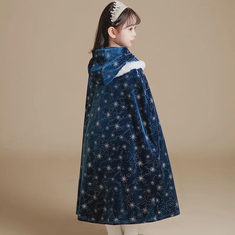 Elsa Princess Velvet Winter Dress for Girls - Thickened Skirt