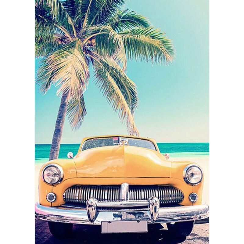 New 5D DIY Diamond Painting Sea View Diamond Embroidery Sandy Beach Cross Stitch Full Round Drill Home Decor Manual Gift