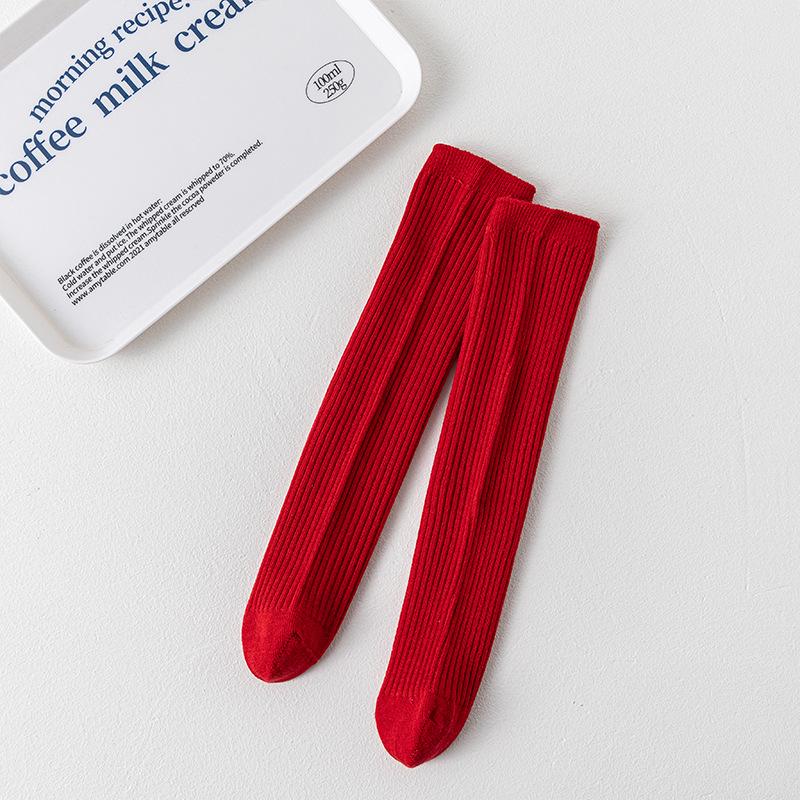 Kinder Kniestrümpfe im koreanischen Stil, einfarbig, Frottee - Mittel & Groß Mädchen Geruchsresistent, Atmungsaktiv