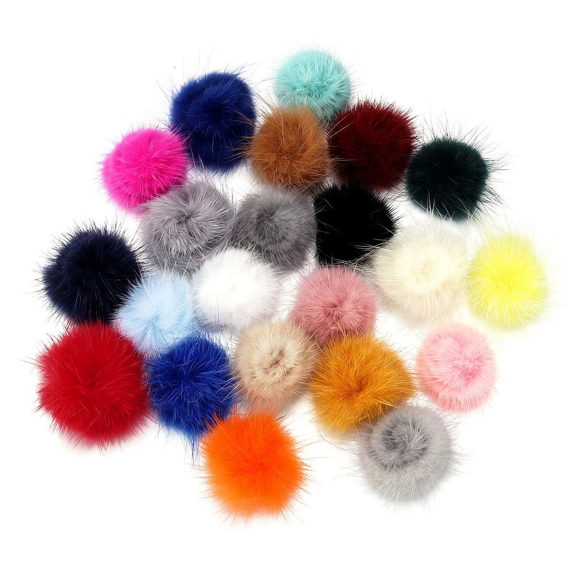 

10pcs 3cm Faux Mink Fur Pompom Colorful Fur Pom Poms Balls For DIY Handmade Clothing Sewing Headwear Earrings Decor Accessories