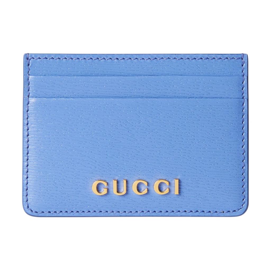 Gucci Script Letter Logo Hardware Leather Card Holder Women Accessories Light-Purple 773428-0OP0N-5242
