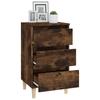 Nightstand Smoked Oak 40 x 35 x 70 cm Wood Based Material