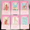 Pink Waite Tarot, The Dreamy Pink Collage Tarot Deck, 78  Aesthetic Kawaii Tarot Cards with Meanings, Double-embossed 12*7cm