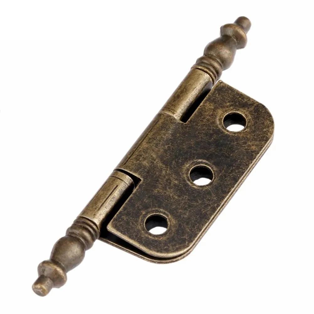 Decorative Antique Bronze Hinges with 6 Holes for Jewelry Boxes and Cabinets Iron Hardware for Various Applications