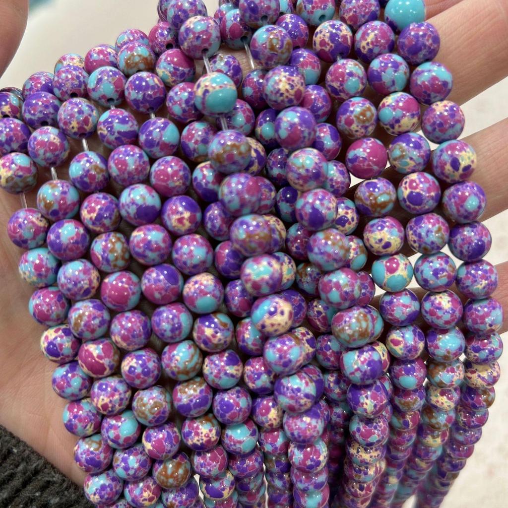 Purple Imperial Stone Blue Beads Round Bracelet DIY Jewelry Accessories