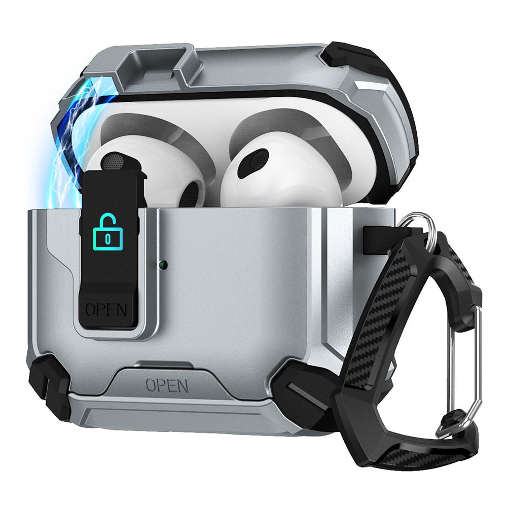 For AirPods Pro 2 Case TPU+PC Compatible with MagSafe Stand Bluetooth-compatible Earbuds Cover with Carabiner