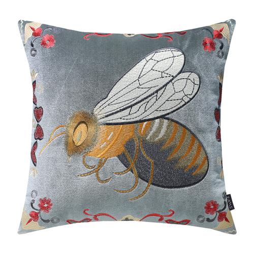 European Cushion Cover Animal Bee Embroidery Pillowcases Exquisite Cojines Decorativos Para Sofa Decorative Pillows Cushions