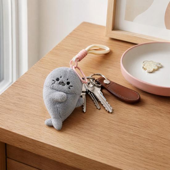 Magnetischer Robben Plüsch Schlüsselanhänger, Niedlicher Stofftier Schlüsselanhänger, Weiches Robben Plüschtier für Tasche Handtasche, Kühlschrankmagnet Geschenk für Mädchen
