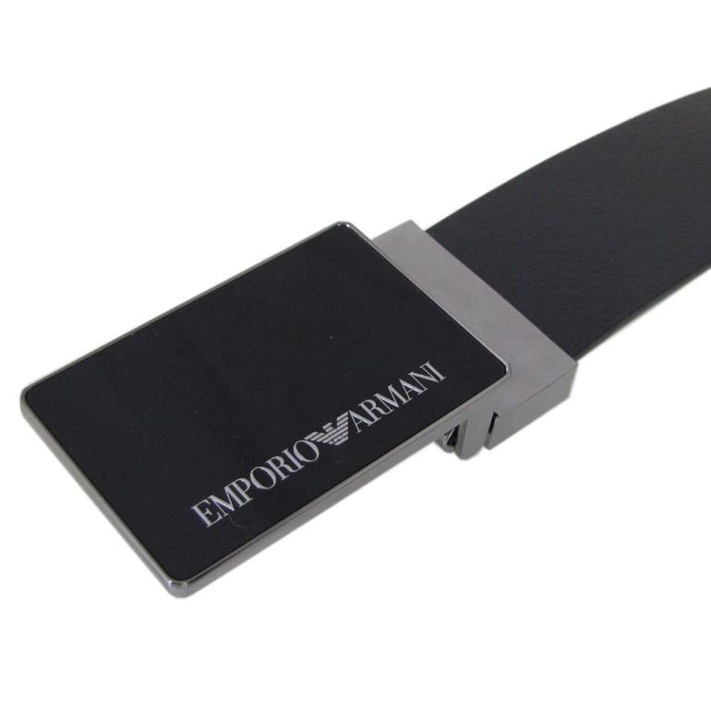 Emporio Armani Wide Stringer System Y4S427 YTU7J 84372 Men's 3.5cm Belt, Compatible, Black, [Used]