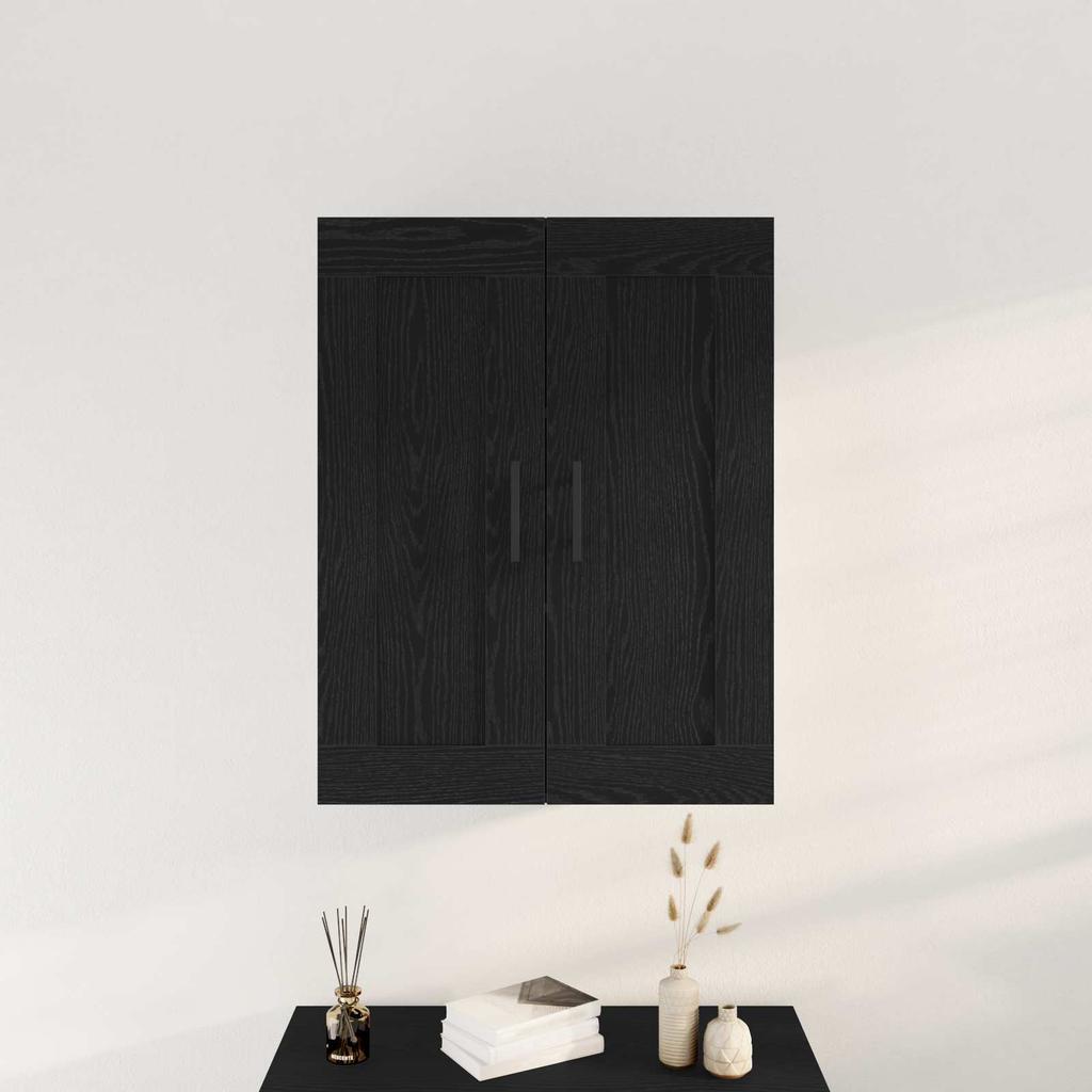 Wall Mounted Cabinet in Black Oak Effect 69.5 x 34 x 90 cm