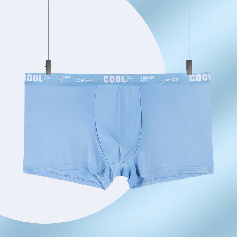 US Size Ice Silk Men's Underwear - Loose, Breathable Mid-Waist European/American Boxer Briefs for Larger Sizes