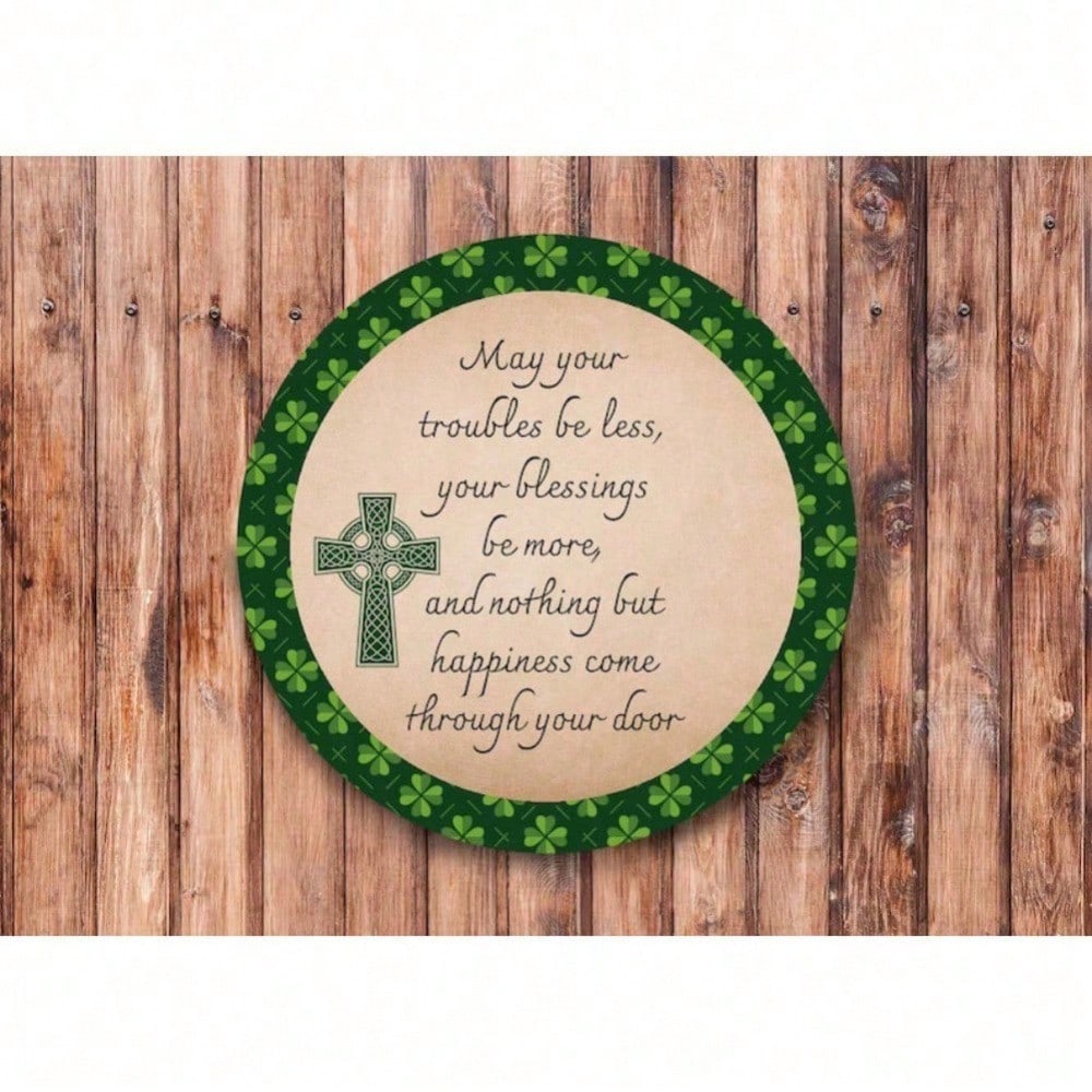 

Irish Blessing Wreath Metal Sign Wall Art Vintage Home Decor Halloween Living Room Kitchen Bathroom Rustic Housewarming 20x20 разноцветный