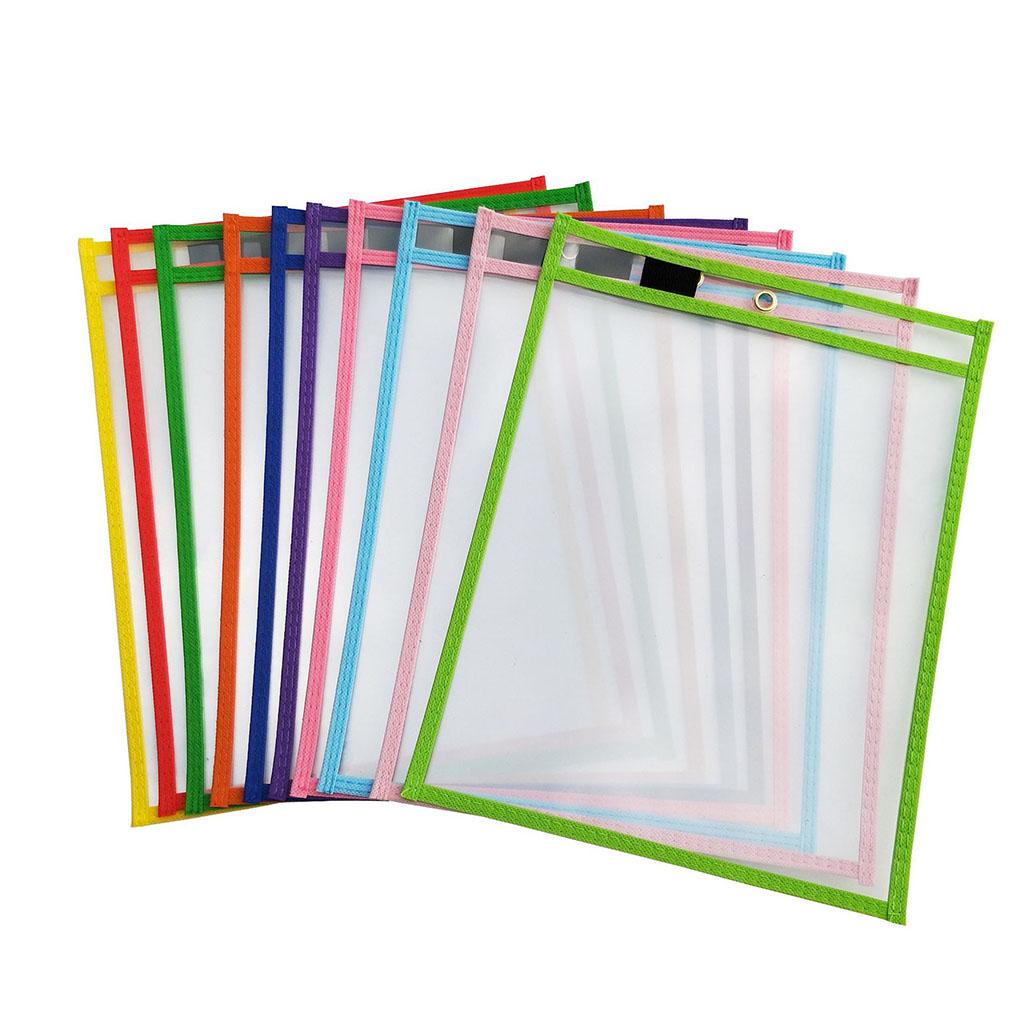 10Pcs Dry Erase File Folder Document Bag For Reusable Writing And Wiping Bags For Office And School