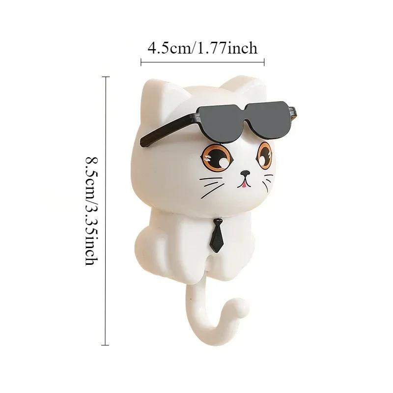 1PC cartoon sunglasses with creative hooks no holes no marks strong adhesive hooks cat hooks