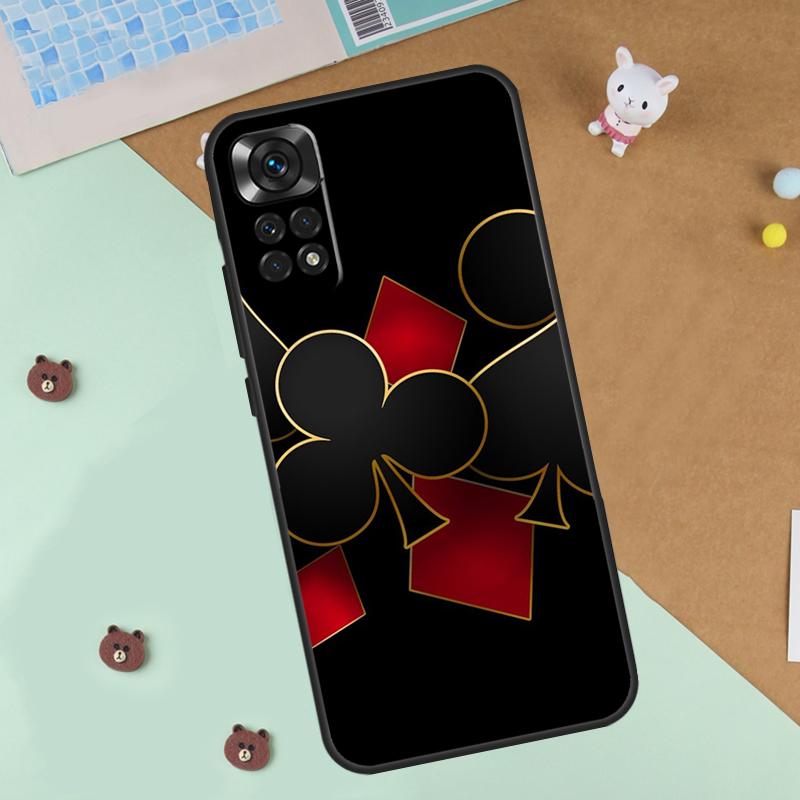 Poker Playing Card Case For Xiaomi Redmi Note 13 12 11 9 10 14 Pro 10S 11S 12S Cover For Redmi 13C 10C 12C 14C