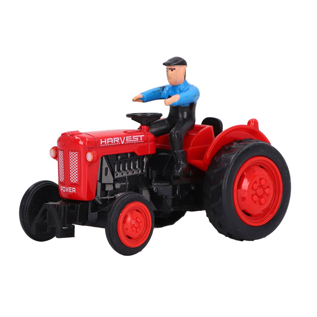 Simulation Tractor Vehicle Model Sturdy Alloy Engineering Farmer Car Toy for ChildrenRed