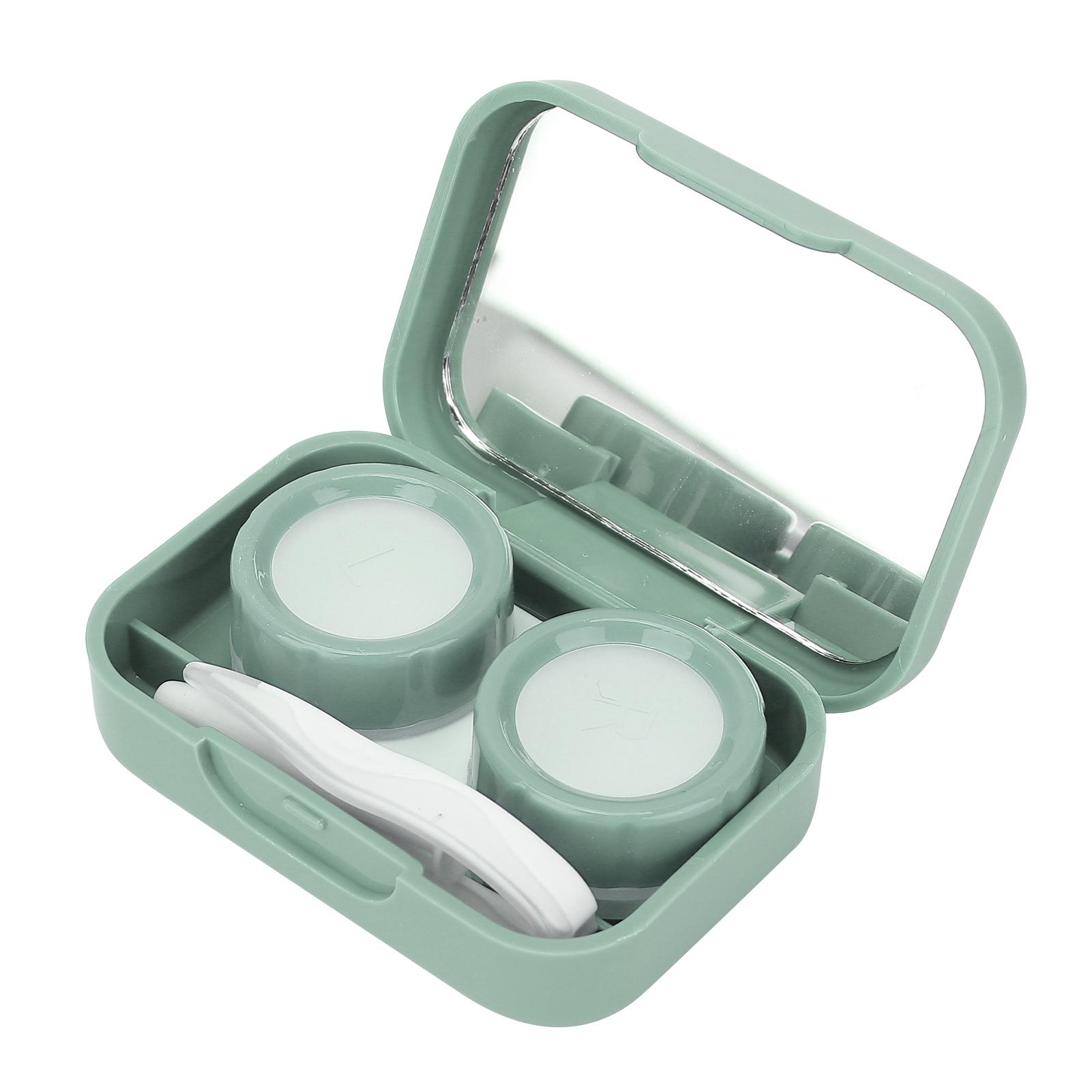 

Милий футляр для контактних лінз Портативний дорожній контейнер-тримач для контактних лінз Коробка Набір для зберігання з розчином Зелений зелений