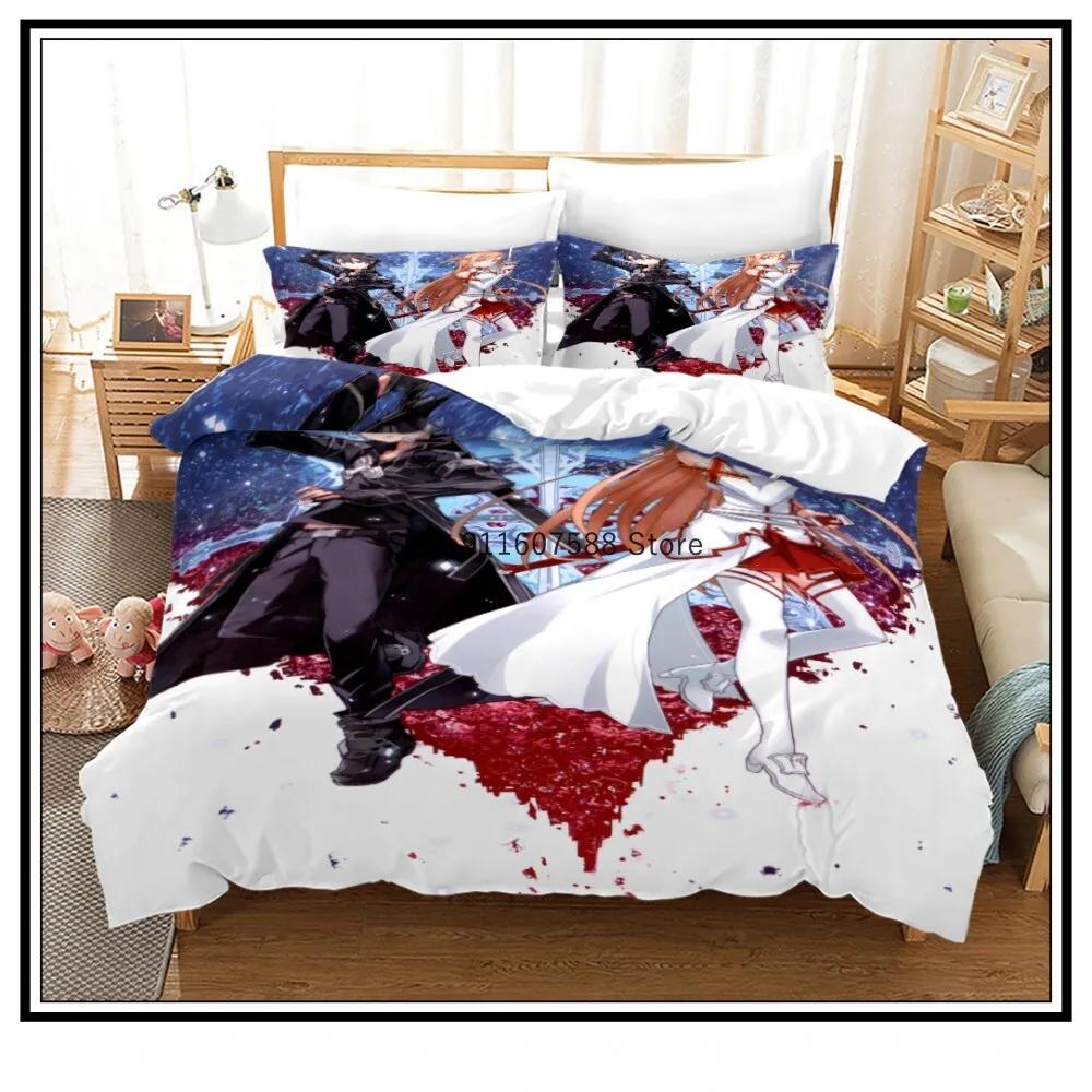 Anime Sword Art Online Duvet Covers 3D Printed Bedding Set Pillowcases kids Bedclothes Bed Linen Luxury Home Textiles