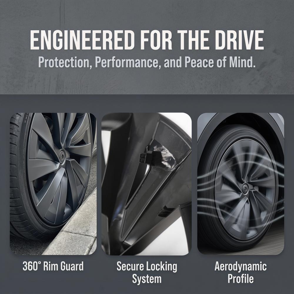 4PCS Hub Caps for Tesla Model Y Juniper 19 Inch Wheel Cover Performance Replacement Crossflow Hubcaps Full Rim Tire 2025 2026