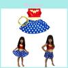 Wonder Woman Baby Costume Dress With Rope For Superhero Girls
