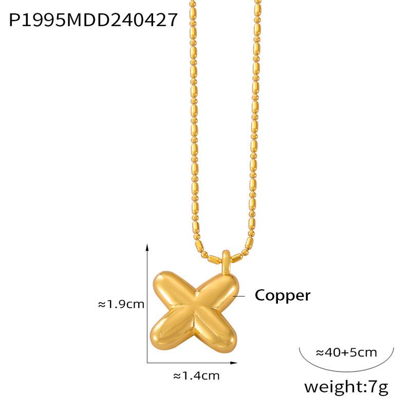 26 English Letter Copper Pendant Titanium Steel Necklace Female Niche Personality Collarbone Chain