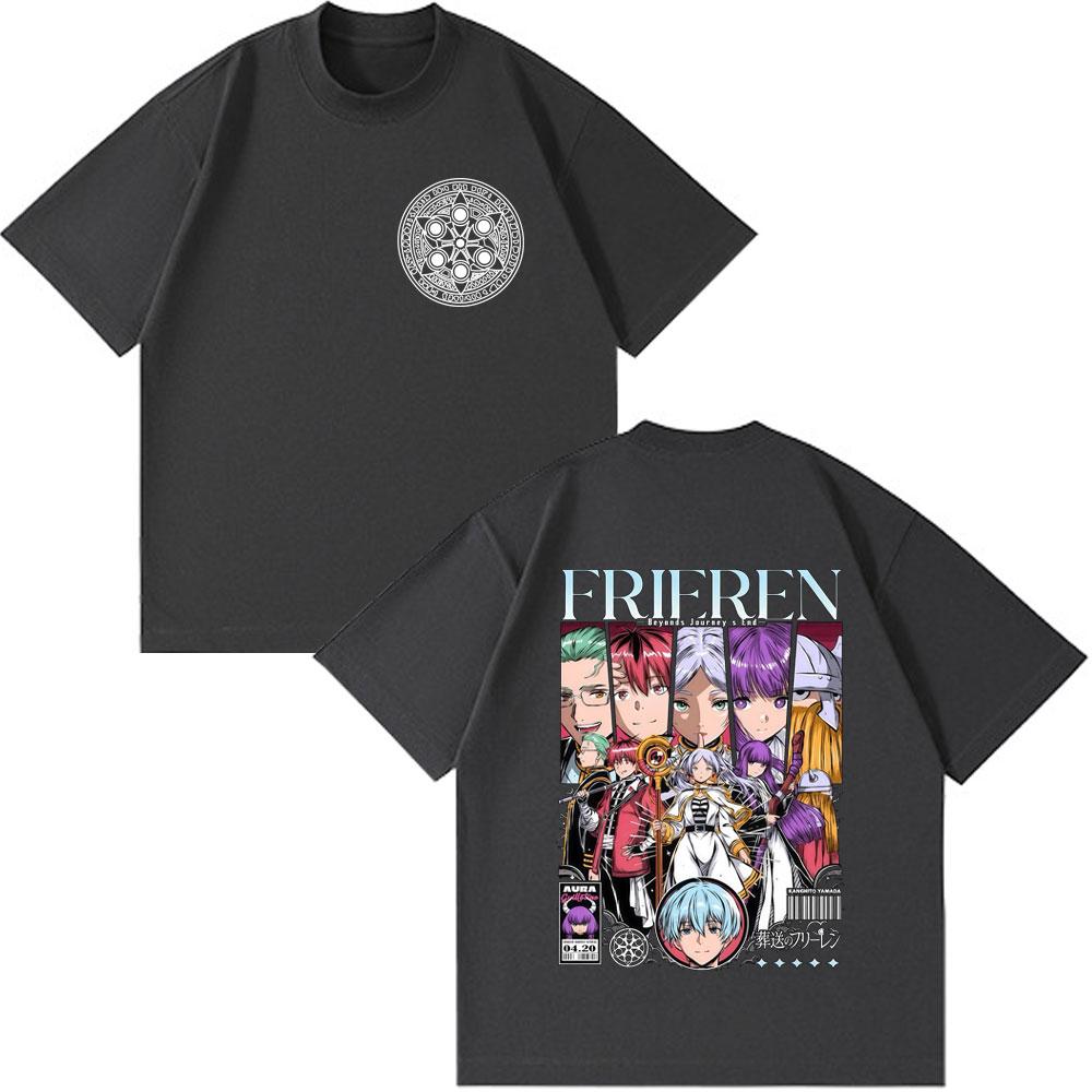 Anime Frieren: Beyond Journey's End T-shirt Unisex Women Fashion Harajuku Tees Cotton Tops Casual Oversized TShirt Summer Clothing