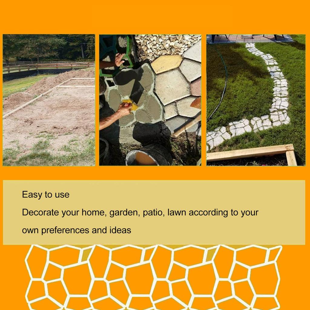 Gehwegmacher 15,7 Zoll ABS Wiederverwendbarer Pflaster Beton Pfadmacher Trittstein Pflasterstein für Rasen Garten Terrasse Hof