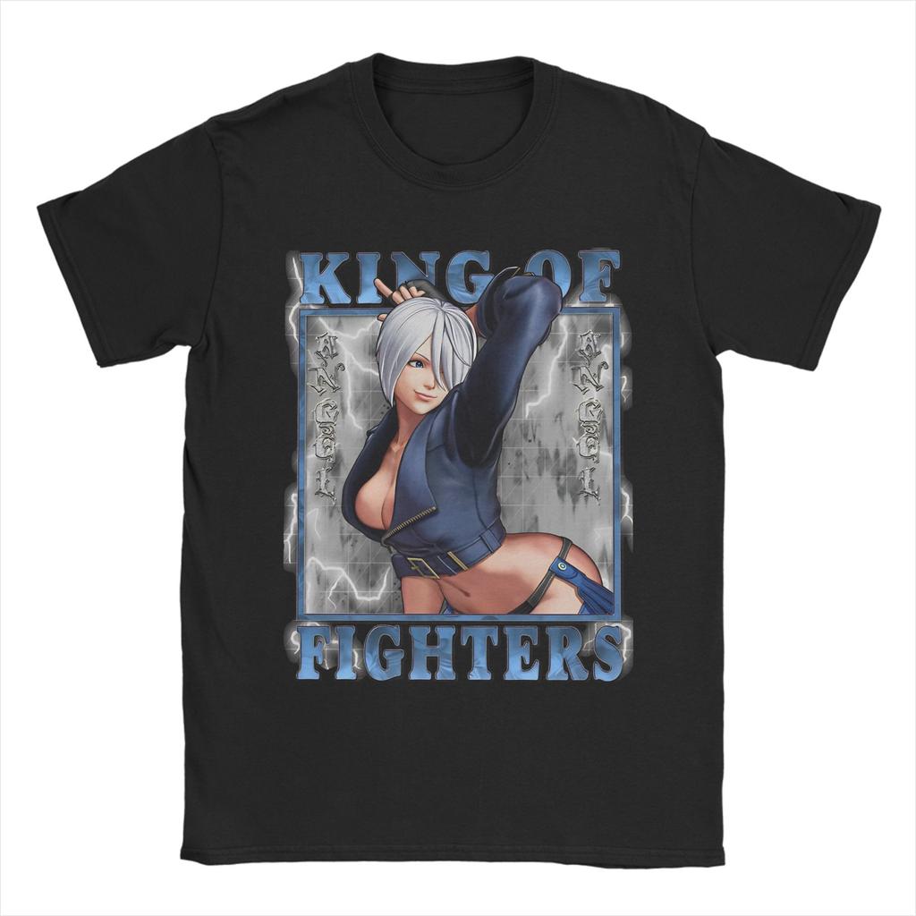 King of Fighters XV Angel T Shirts Unisex's Pure Cotton Vintage T-Shirt Round Collar Tees Short Sleeve Clothes Birthday Gift