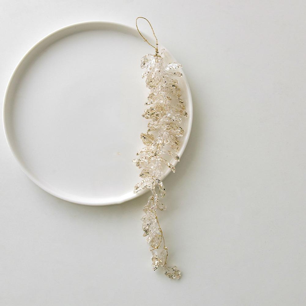 Realistic Glitter Christmas Branches Acrylic Xmas Tree Hanging Ornament  Holiday Party
