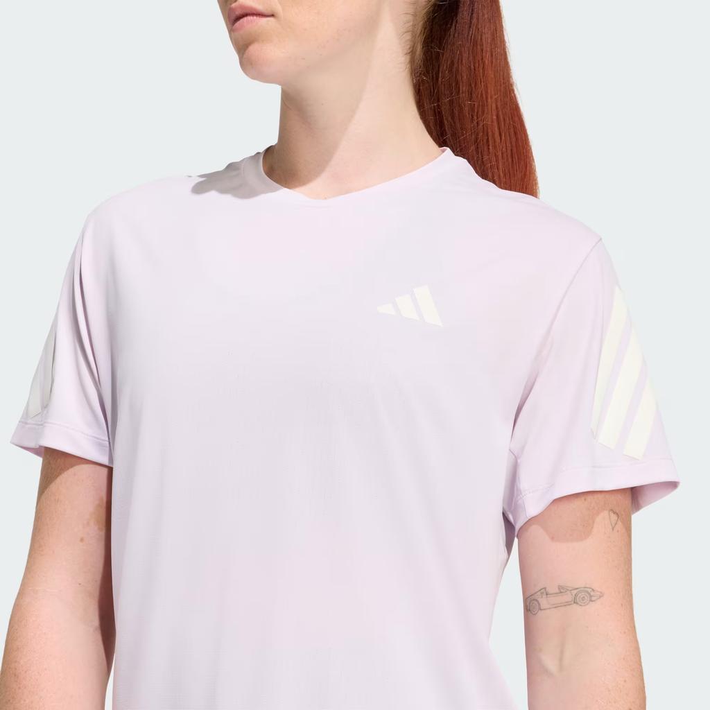 Adidas Climacool Round Neck Short Sleeve Logo Striped T-Shirt Women Tops KS5048